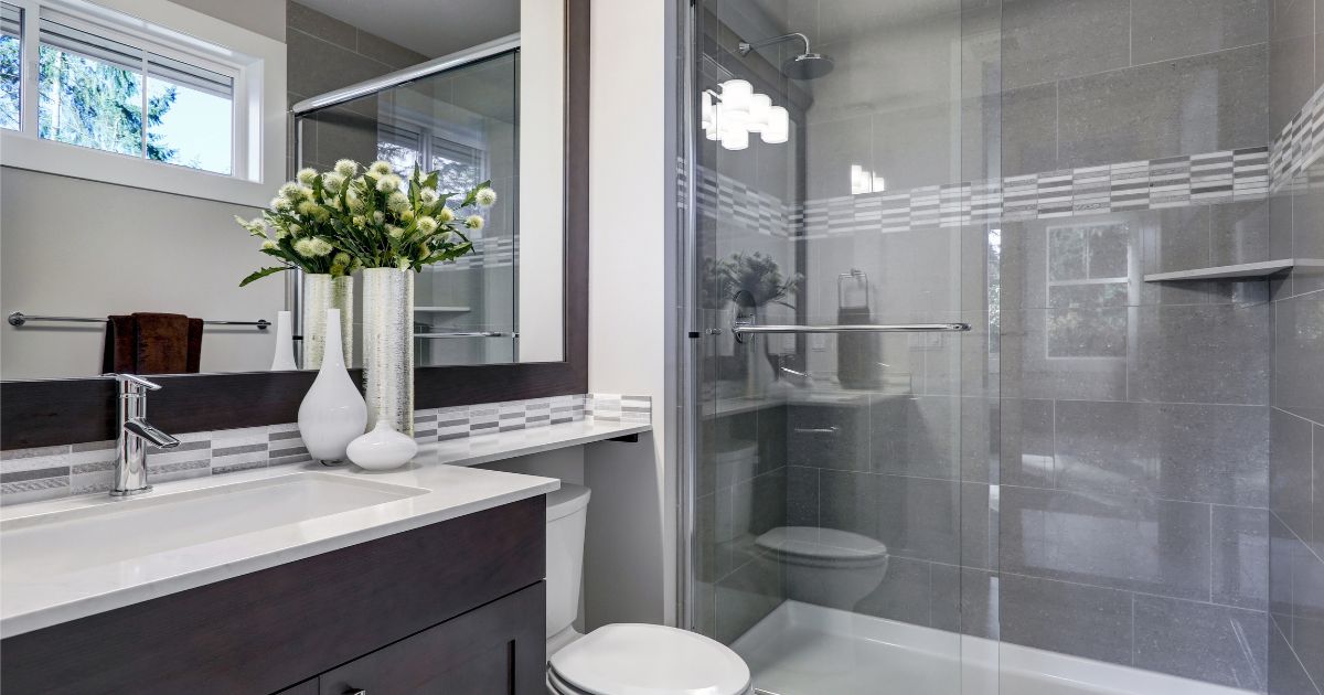 Modern accessible walk-in shower